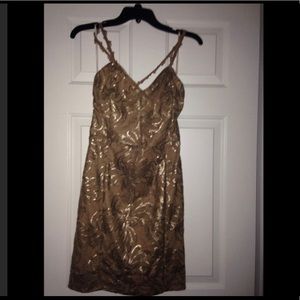 Boutique Nude/Tan Sequin Cocktail Dress, L, NWT